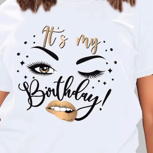 It's My Birthday Letter Print Comfortable Causal Sports T-shirt - Picture 2 of 3